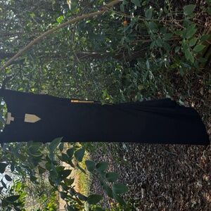 NWT Michael Kors Navy Dress With Gold Zipper Asymmetrical Hem Evening Size XS